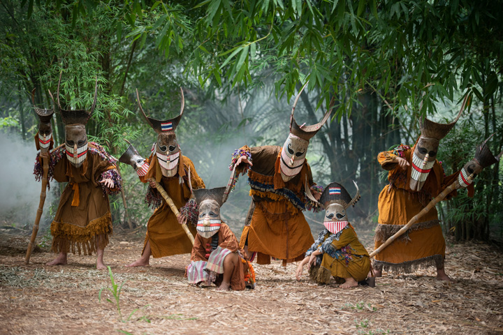 Nordthailand Loei Phi Ta Khon Festival.