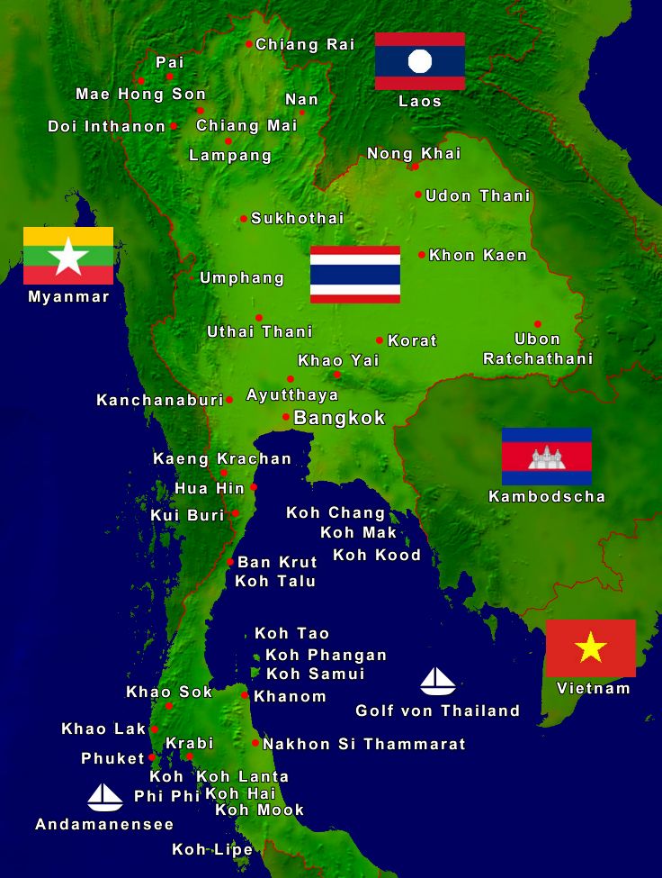 Thailand Karte Landkarte